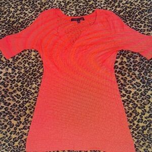 Chic Coral Short Sleeve Sweater Tee